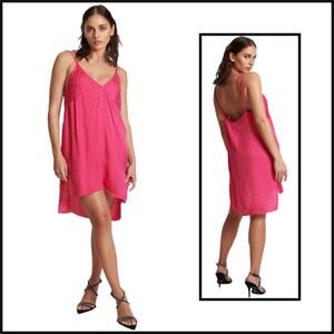Nation LTD Penelope V Back Slip Dress in Pink SZ M $179